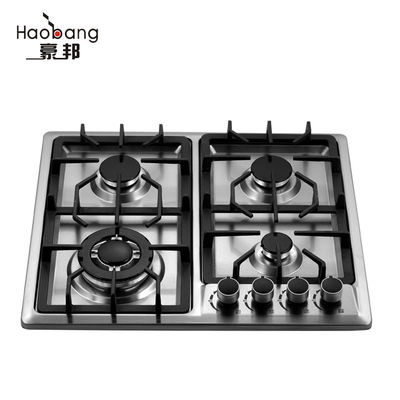 Natural Gas LPG Gas Cooker Stainless Steel 4 Burner Gas Hob